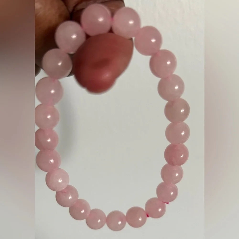 Rose Quartz Bracelet, Crystal Bracelet - Picture 1 of 4